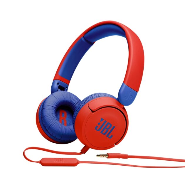 JBL JR310, On-Ear Headphones for Kids, Universal – Red