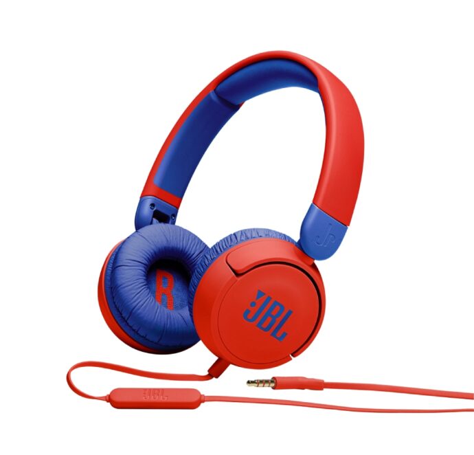 JBL JR310, On-Ear Headphones for Kids, Universal – Red