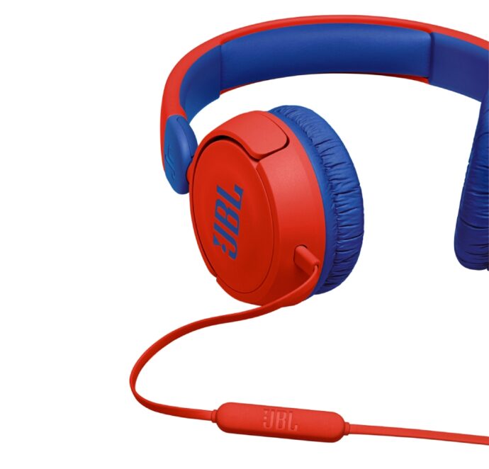 JBL JR310, On-Ear Headphones for Kids, Universal – Red